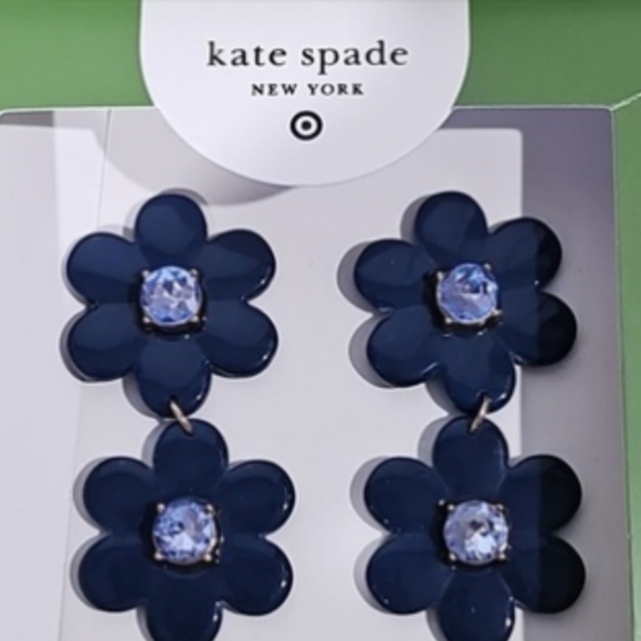 Kate Spade ♠️💙 Blue Flower Earrings - Picture 5 of 5